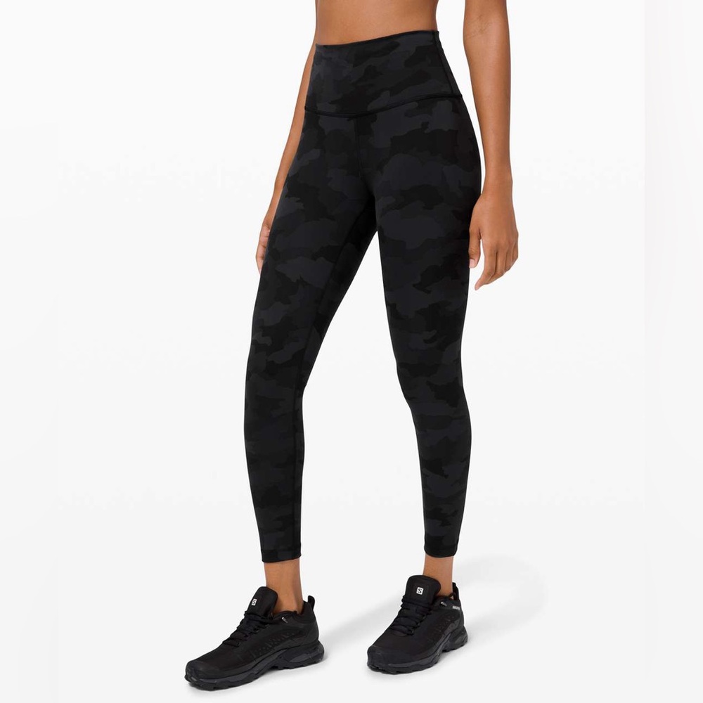 Lululemon Wunder Train High-Rise Tight 25" Camo Deep Coal Multi Size 2 EUC